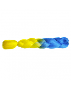Канекалон (Волосы 2-х цветные, омбре) желто-голубой