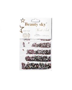 Стрази Beauty Sky Mix AB 1440 шт (рожево-салатові).