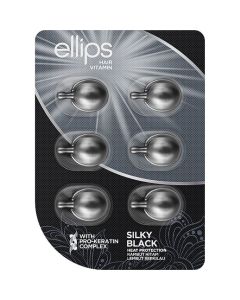 Вітаміни для волосся Ellips Silky Black "Шовкова ніч" з Pro-кератиновим комплексом, 6 капсул