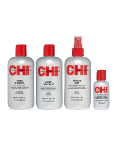 Набір CHI Infra home stylist kit (шампунь 355 мл, маска 355 мл, кондиціонер 355 мл, шовк 59 мл)